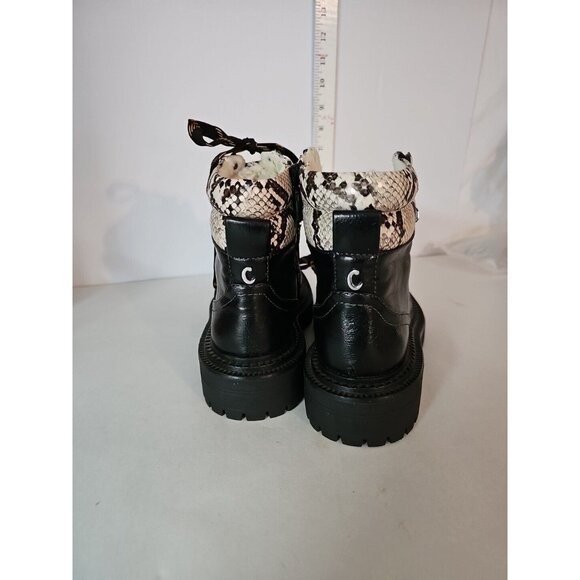 Circus by Sam Edelman Flora Faux Fur Trim Boots Chunky Combat Size 6 - Picture 4 of 6